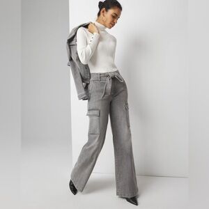 White House Black Market High rise cargo denim jeans